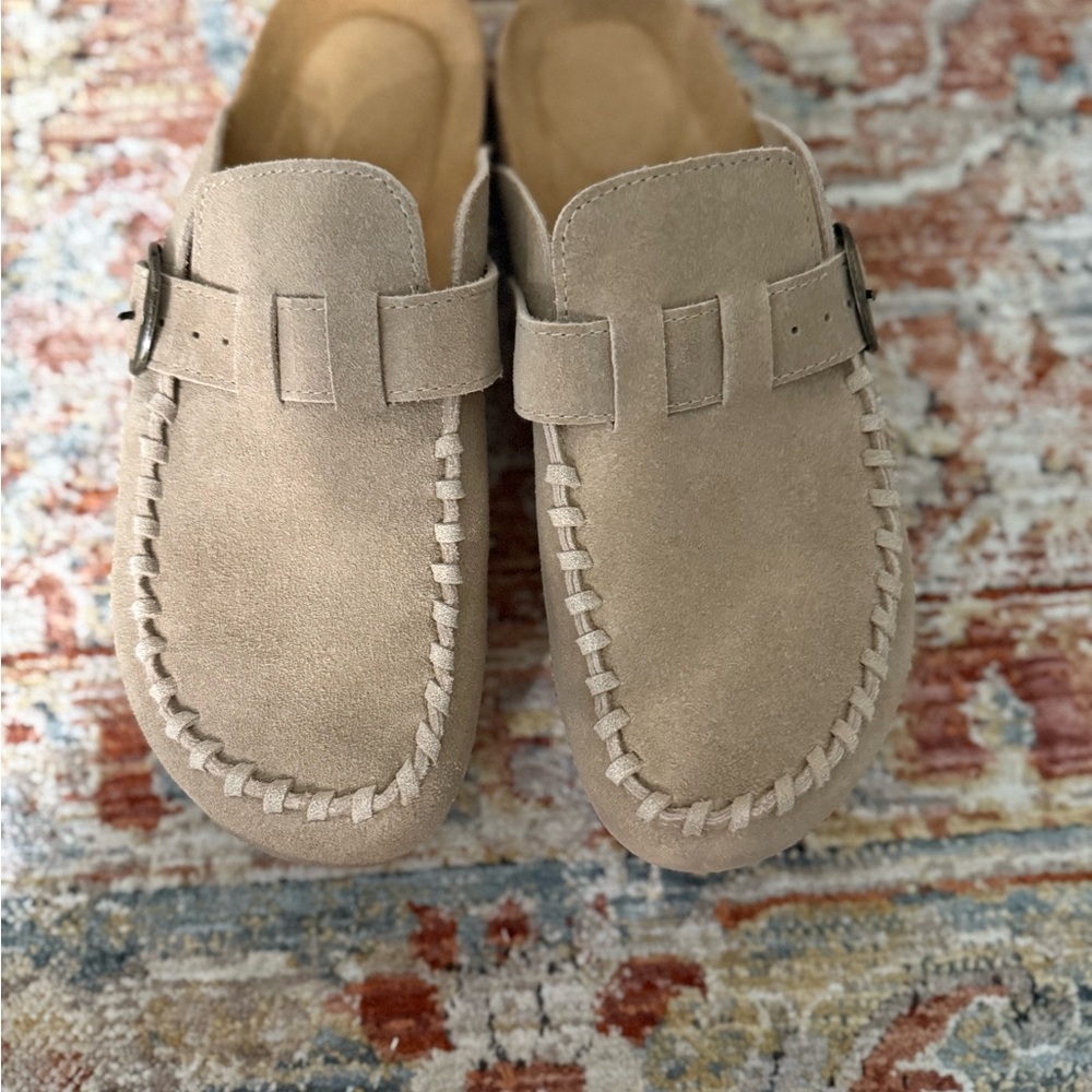 Tan Suede Slip-On Loafers